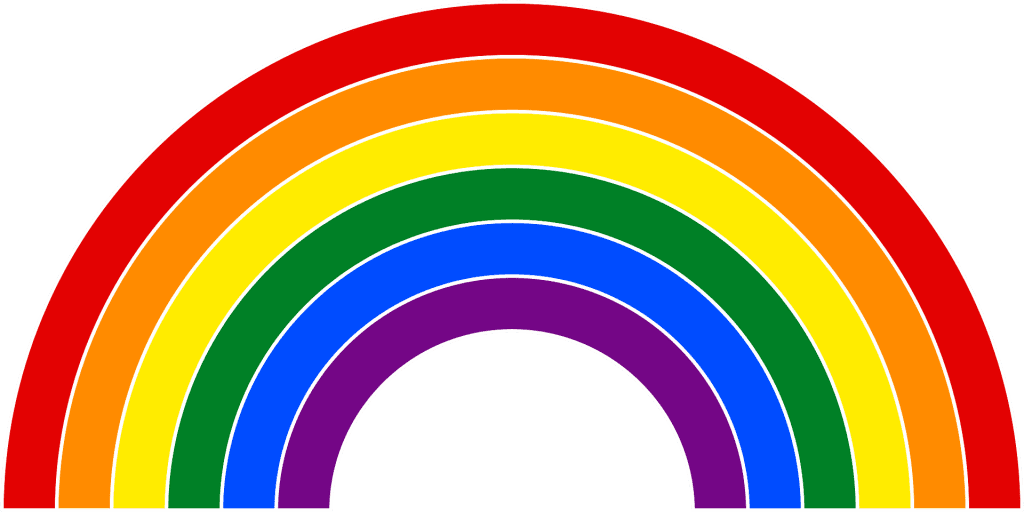 Regenbogen in den Farben der LGBTQ+ Bewegung