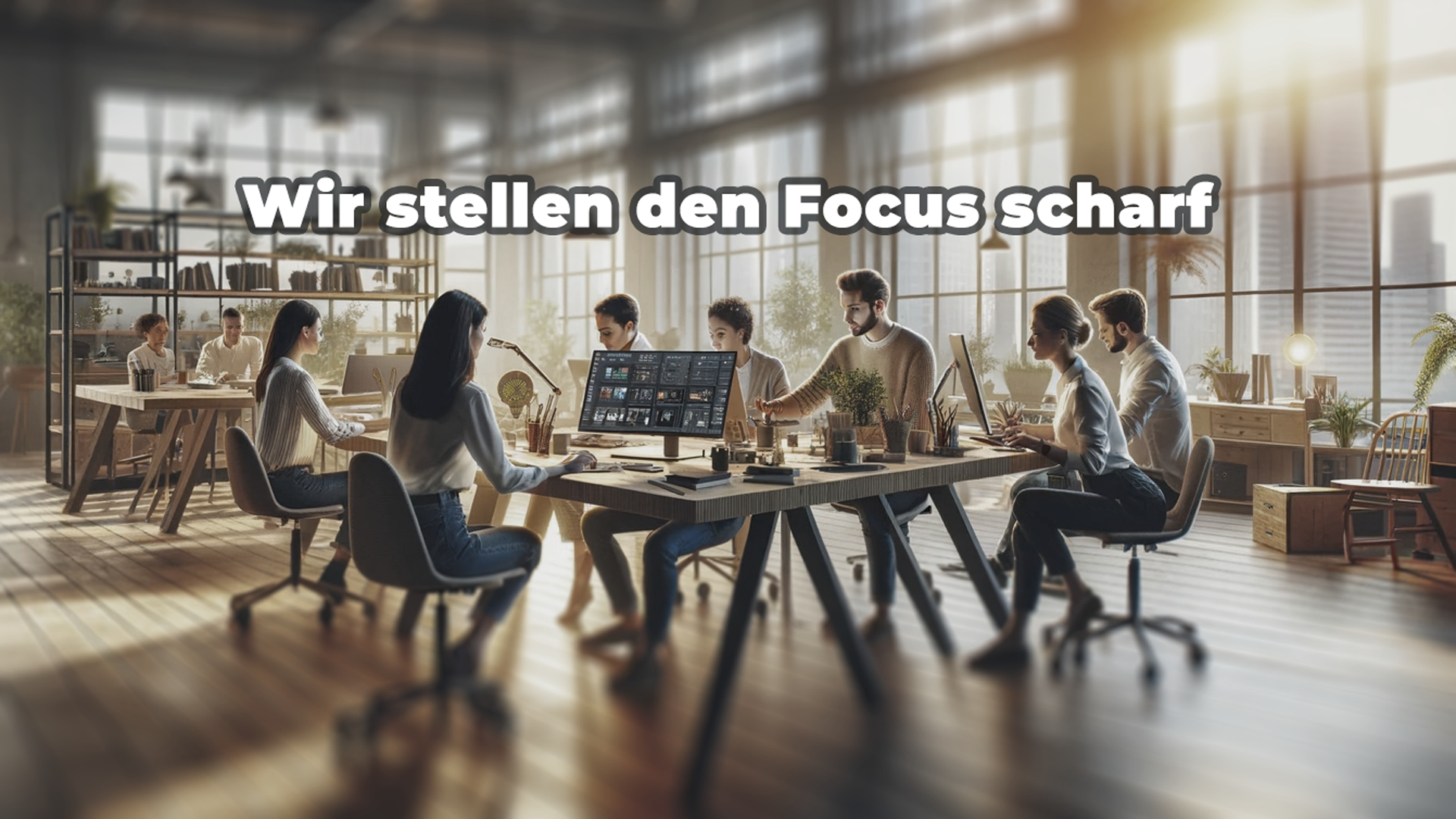 KI generiertes Bild zur Darstellung einer Besprechung mehrerer Presonen