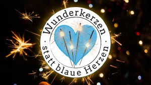 Foto mit Grafik des Projektes Wunderkerzen statt blaue Herzen
