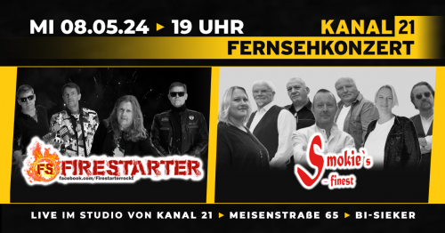 Veranstaltungsbanner für ein Fernsehkonzert am 08.05.2024